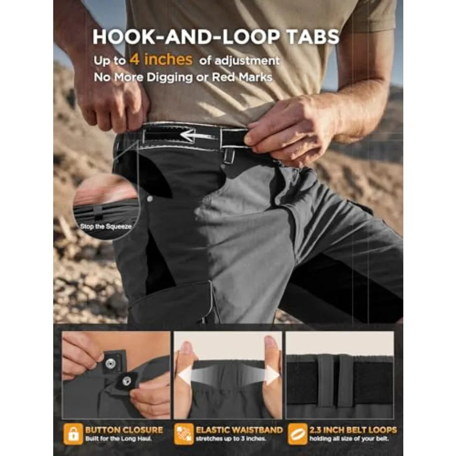 XKTTAC Men's Outdoor Quick Dry Lightweight Stretchy Shorts for Hiking, Tactical, Camping, Travel with 6 Pockets