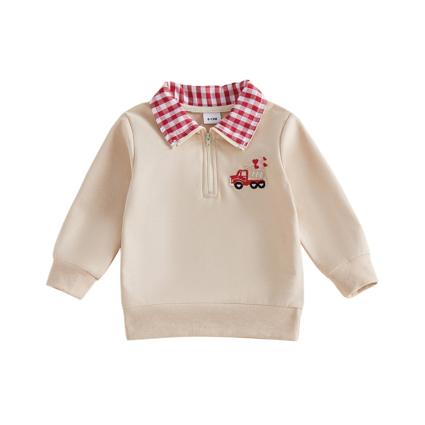 Boys Valentine s Day Sweatshirt Stylish Long Sleeve Hoodie with Turn-down Collar and Embroidered Pullover Design for Kids