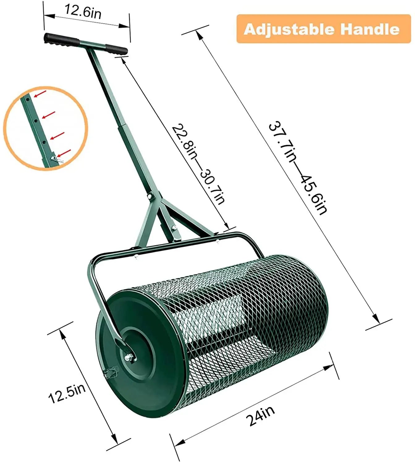 T Shape Handle Compost , Peat Moss , Metal Mesh Manure Spreader For Lawns, Garden Planting Seeding,Grape crushing tool