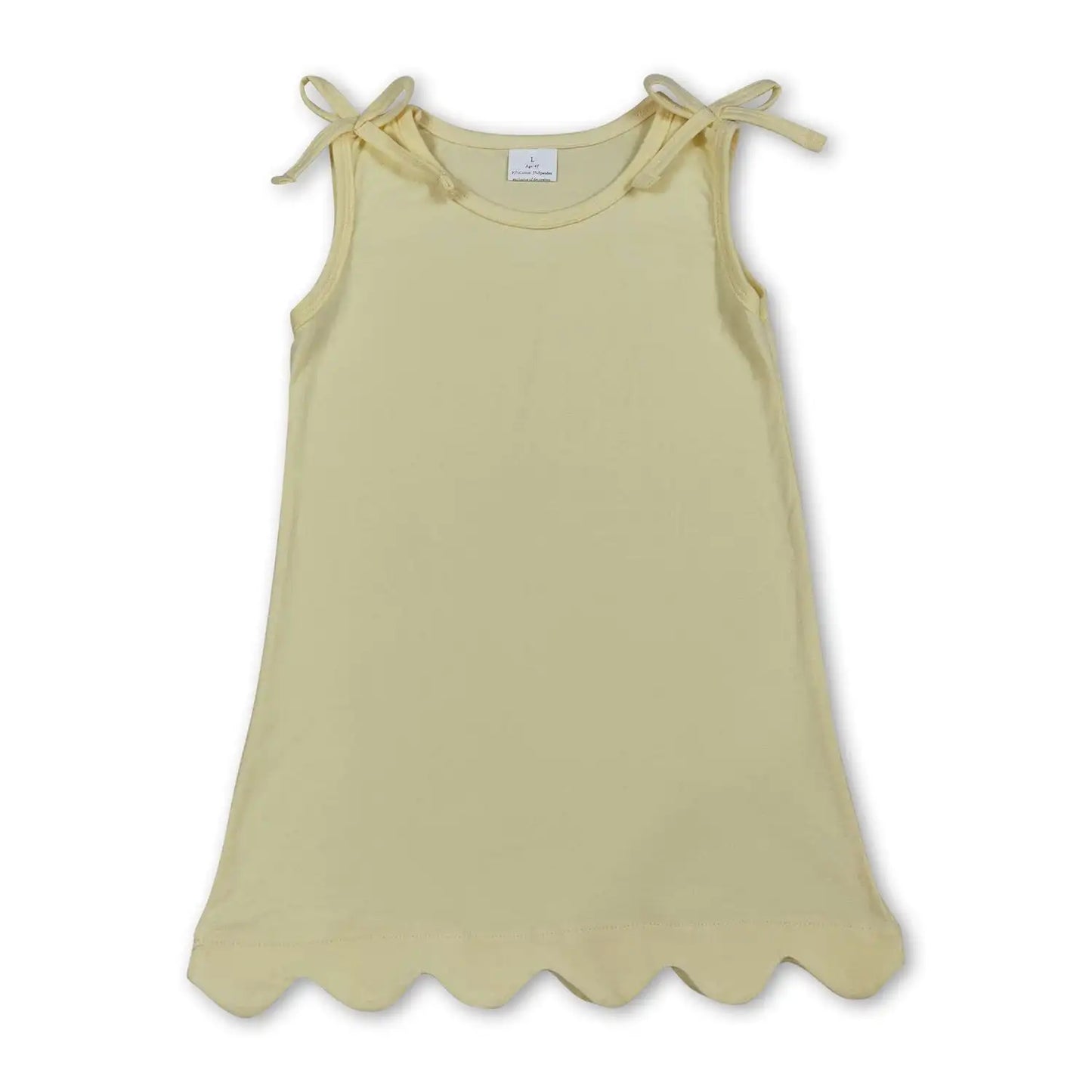 light yellow scallop dress for baby girls
