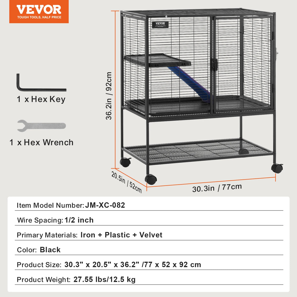 SucceBuy Metal Small Animal Cage For Rats Hamsters Guinea Pigs