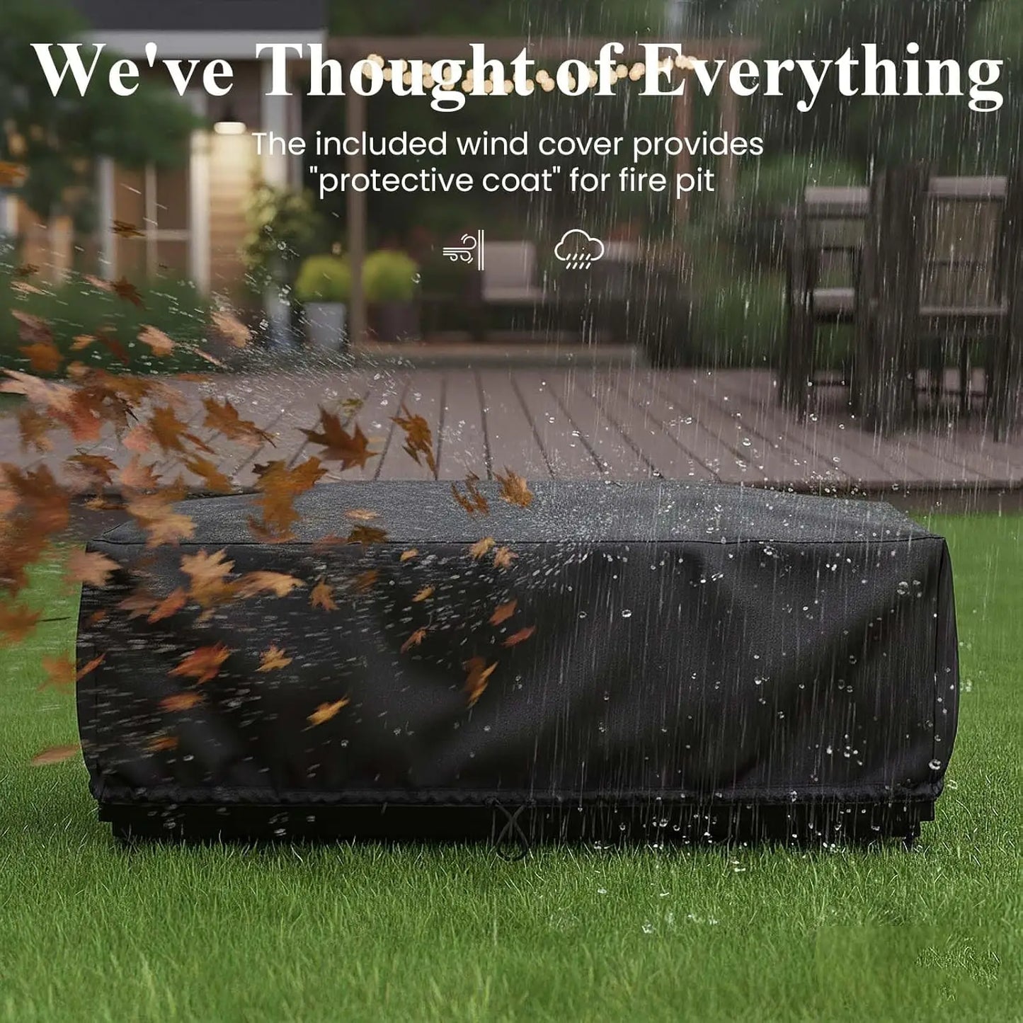 Outdoor Fire Pit Table With 55000 BTU Propane Weatherproof Cover