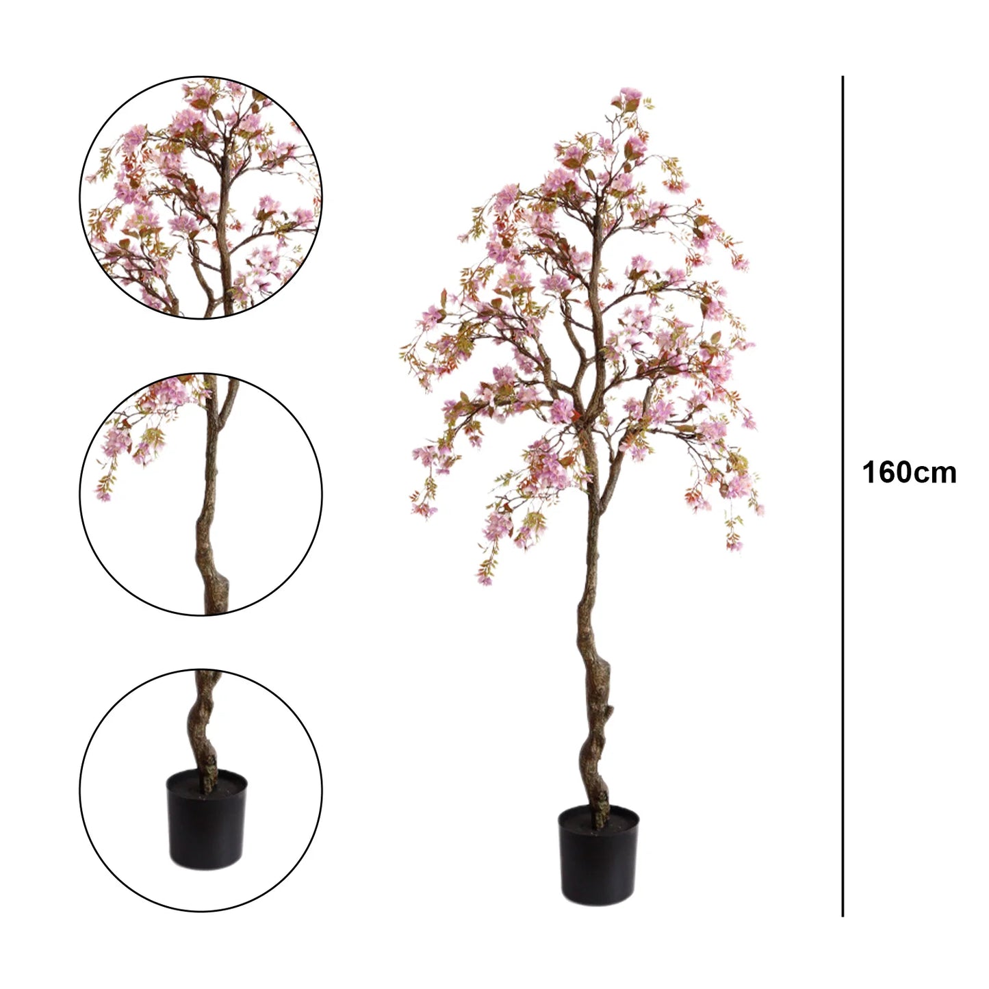 HiMISSCN Realistic Potted Silk Begonia Tree With Lifelike Leaves