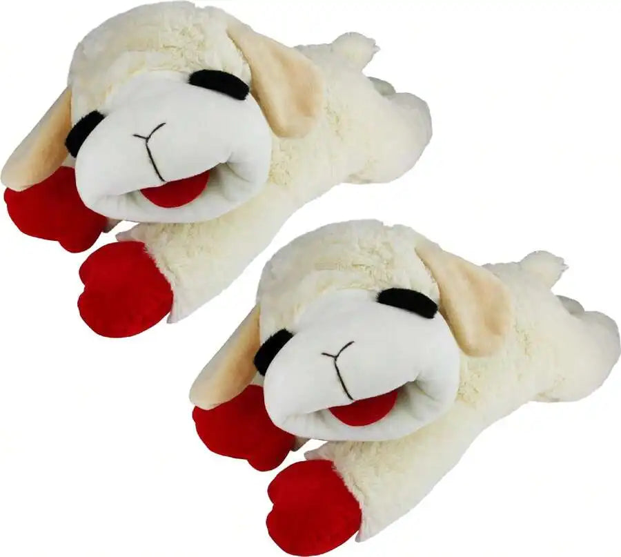 Plush Lamb Dog Toy With Squeaker 24 Inch White