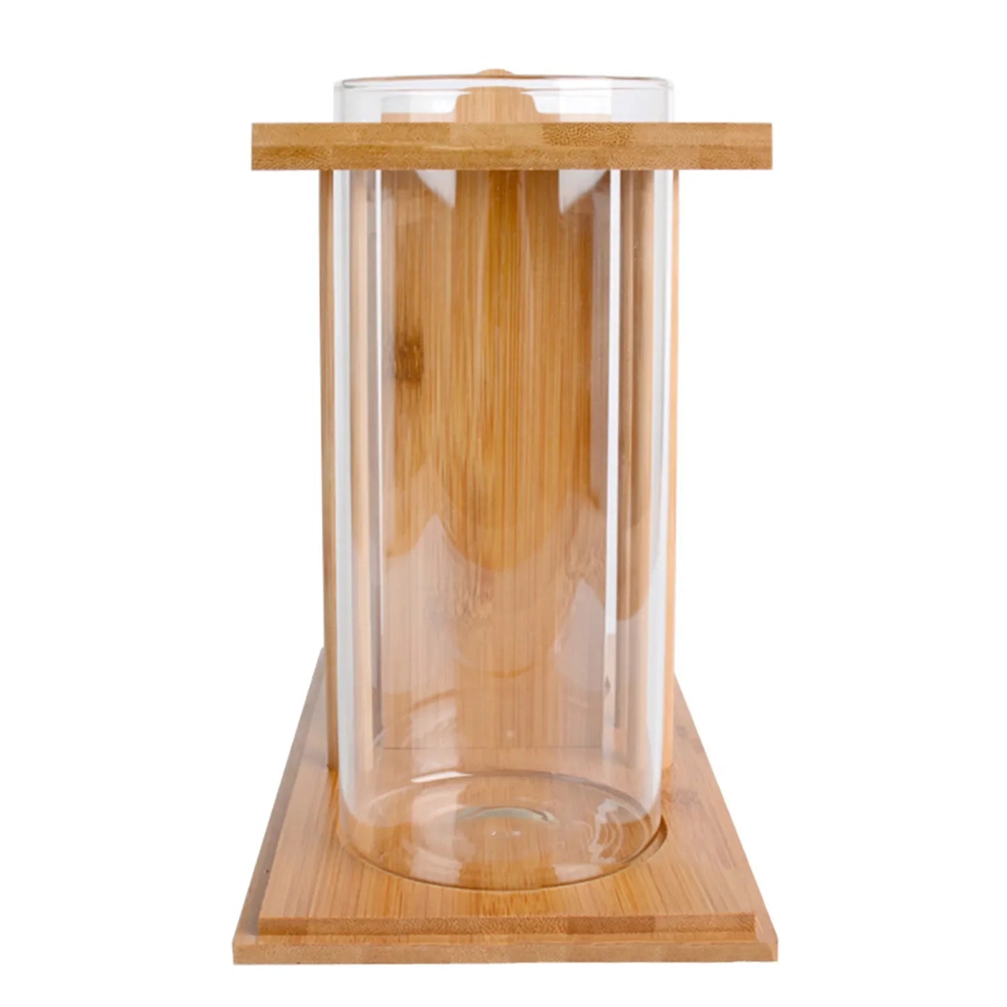Creative Bamboo Wood Ecological Fish Tank Dual Glass Desktop Mini DIY Goldfish Betta Fish Tank Micro Landscape Tank