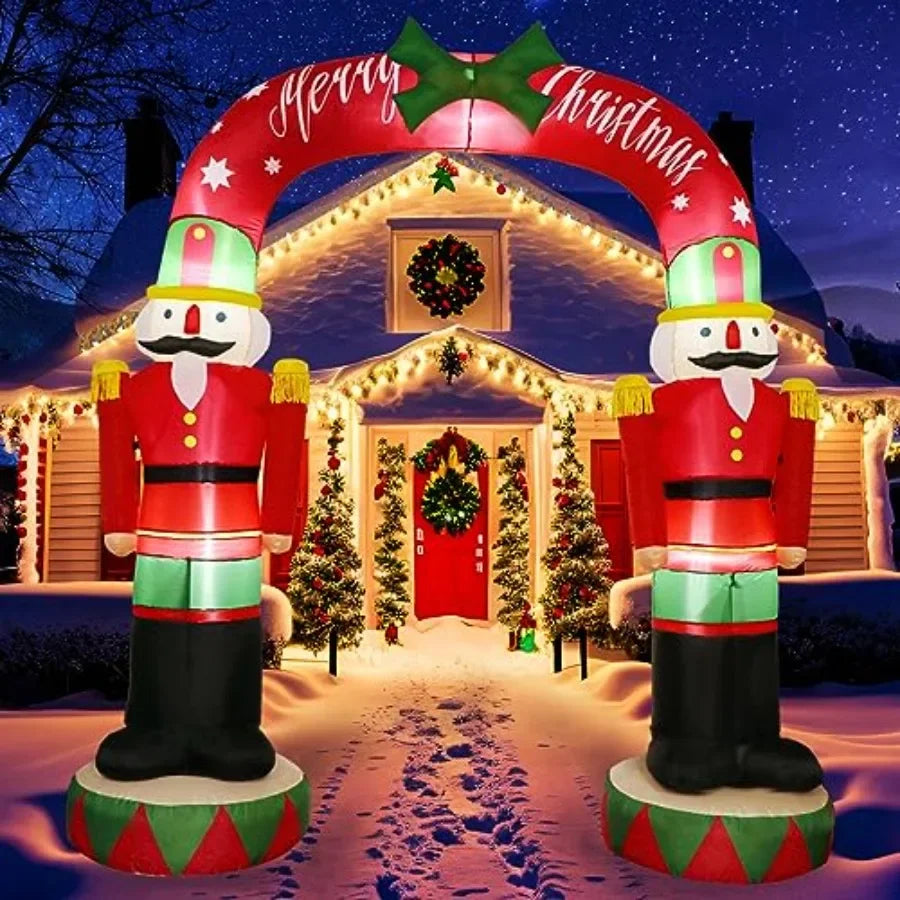 Nutcracker Soldier Inflatable Archway With Christmas LED Lights