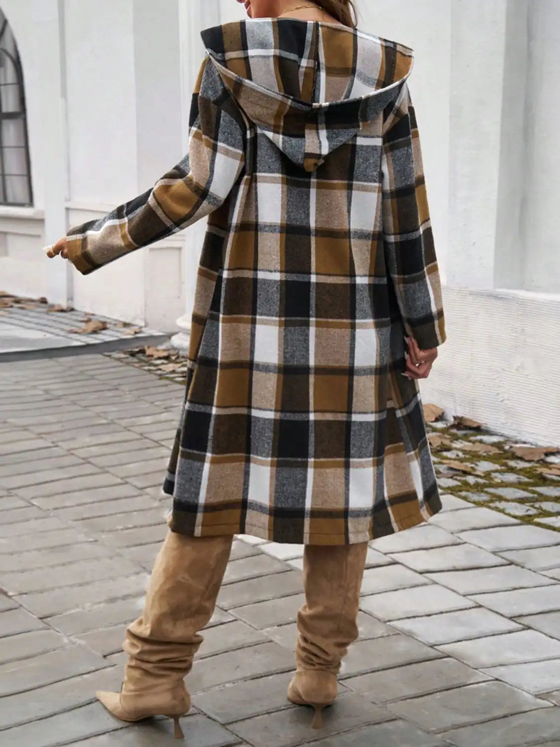 CN Guangdong Womens Plaid Corduroy Jacket Button Front Coat