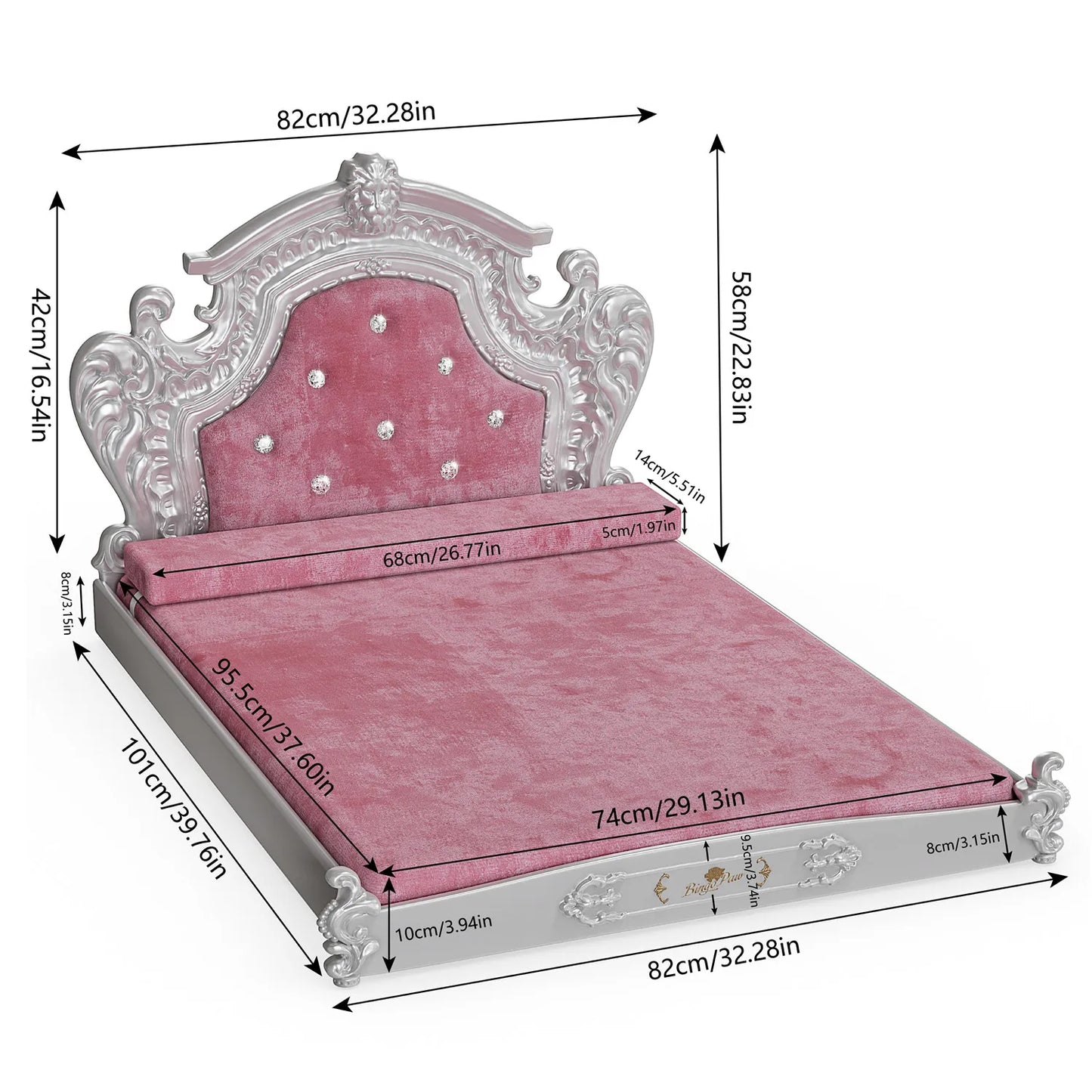 BINGOPAW Luxury Pet Bed With Headboard