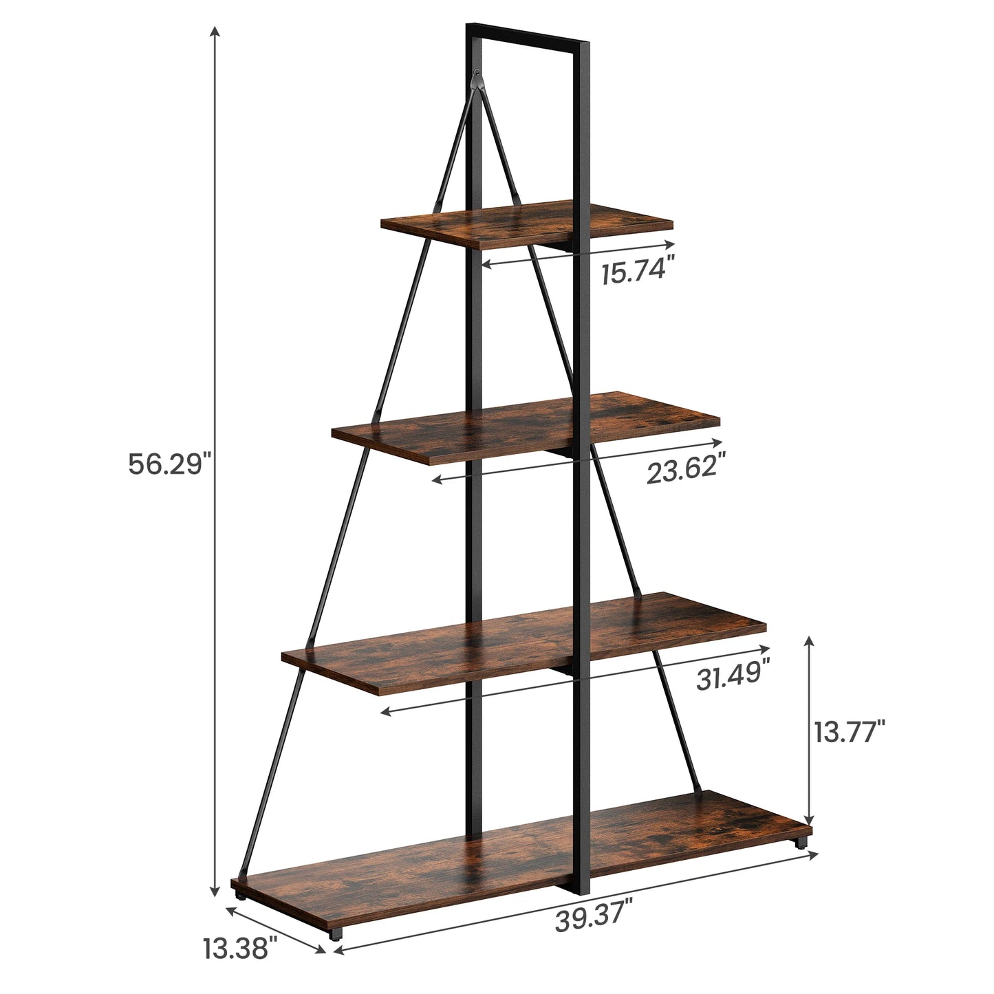 Twister.Ck Steel Frame 4 Tier A-Frame Ladder Shelf