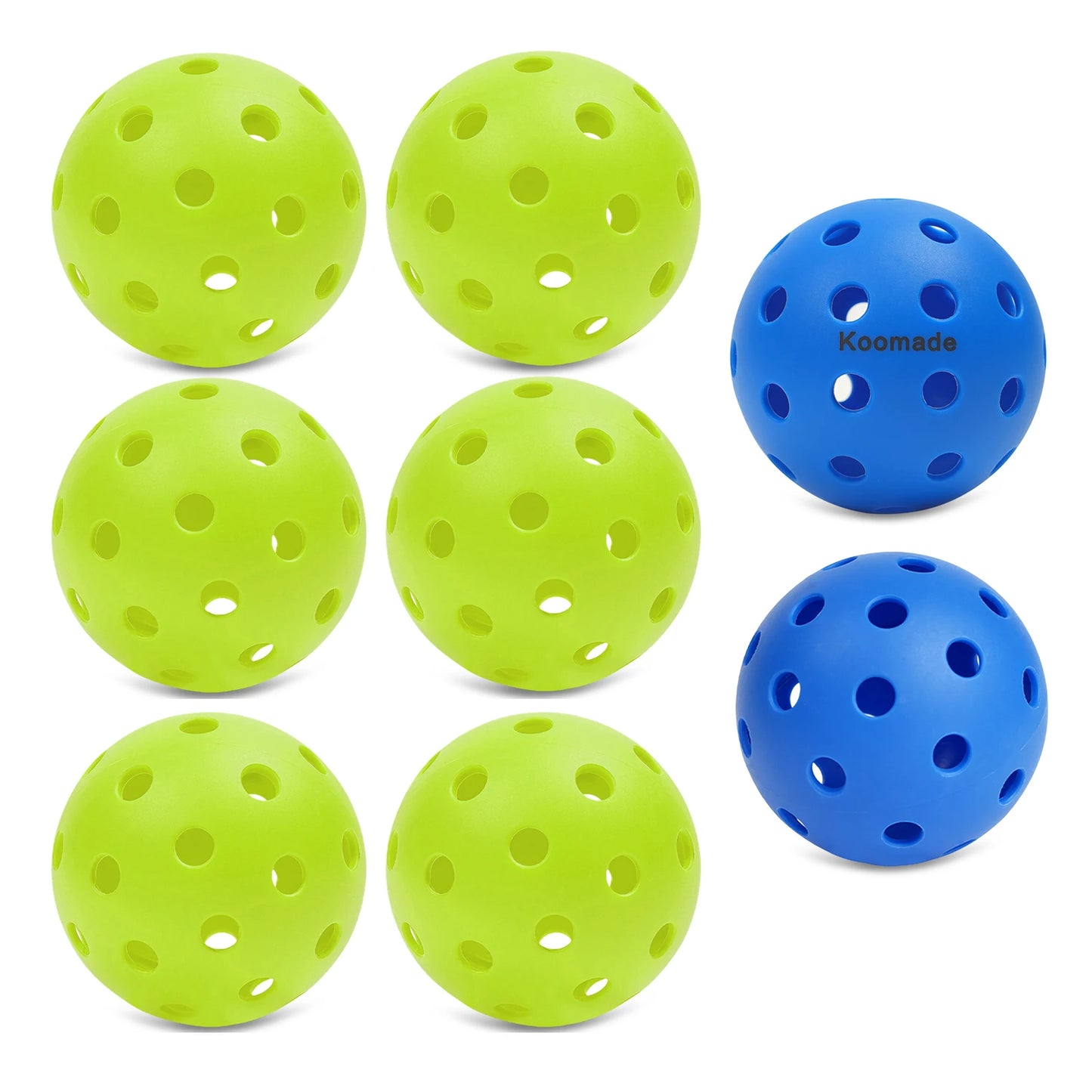 KOOMADE 8/16pcs Pickleball Balls 40 Holes Colorful and Durable Pickleballs 74mm Training Ball Practice Competition Pickleball