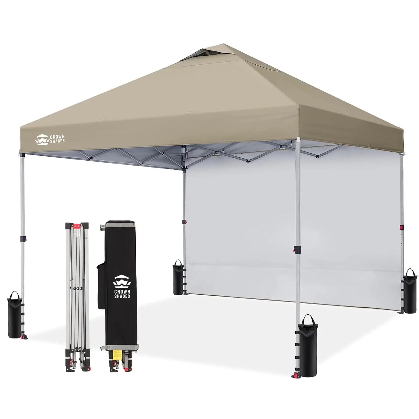 10x10 Ft Pop-up Awning with One Side Wall - One-click Setup Beach Tent - Outdoor Awning for Events and Parties, Customizable.