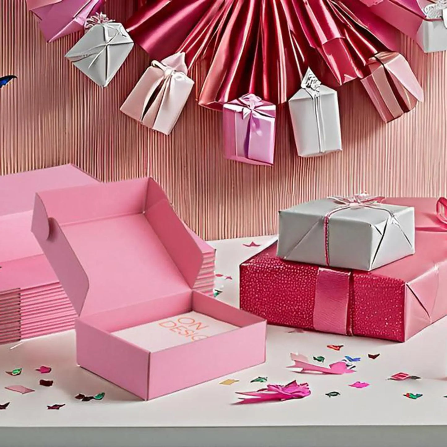 50pcs Christmas Pink Shipping Boxes Bulk 6x4x2 Inch Small Corrugated Cardboard Mailer Boxes for Small Business Gifts Jewelry