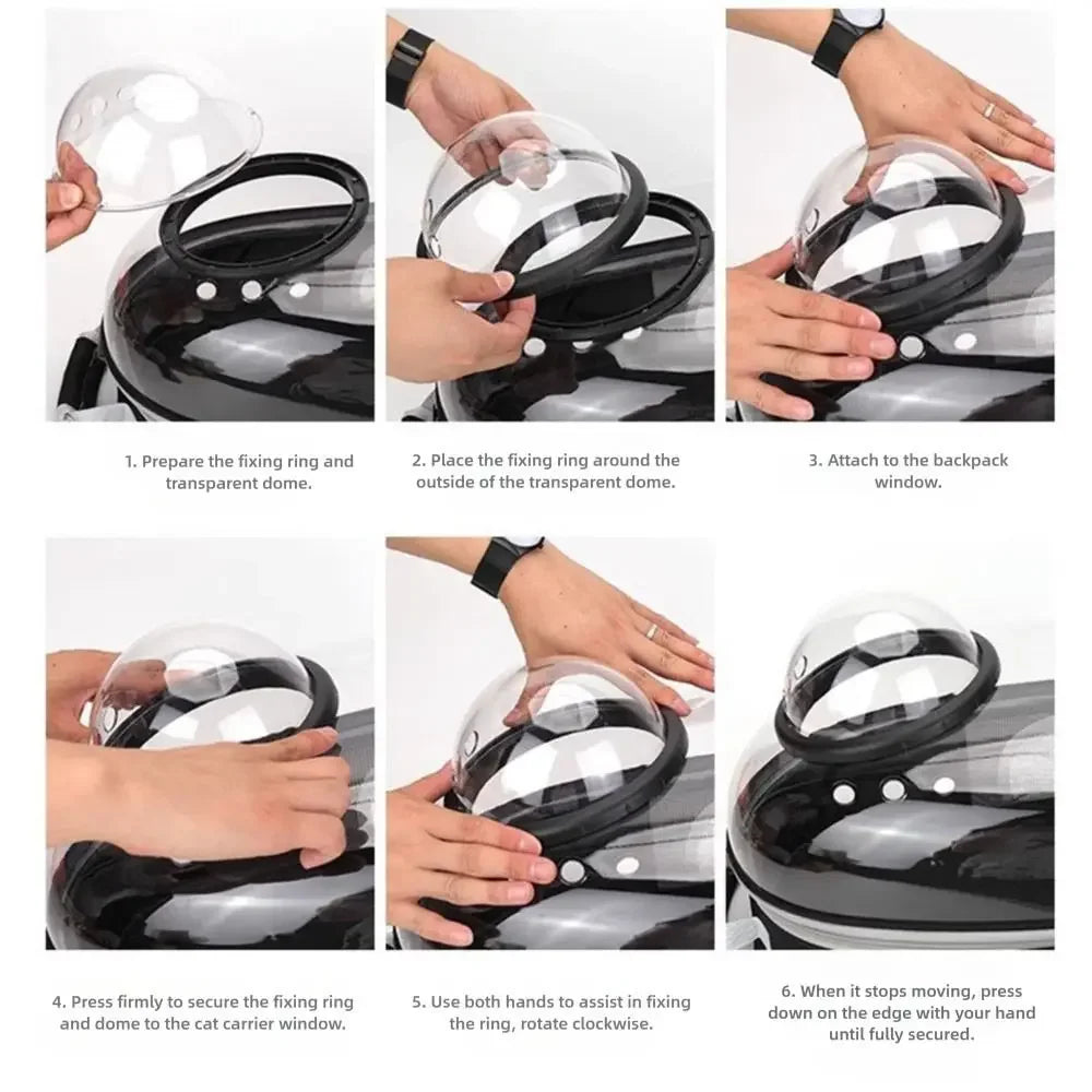 Portable Transparent Cat Carrier Backpack Dome Space Capsule