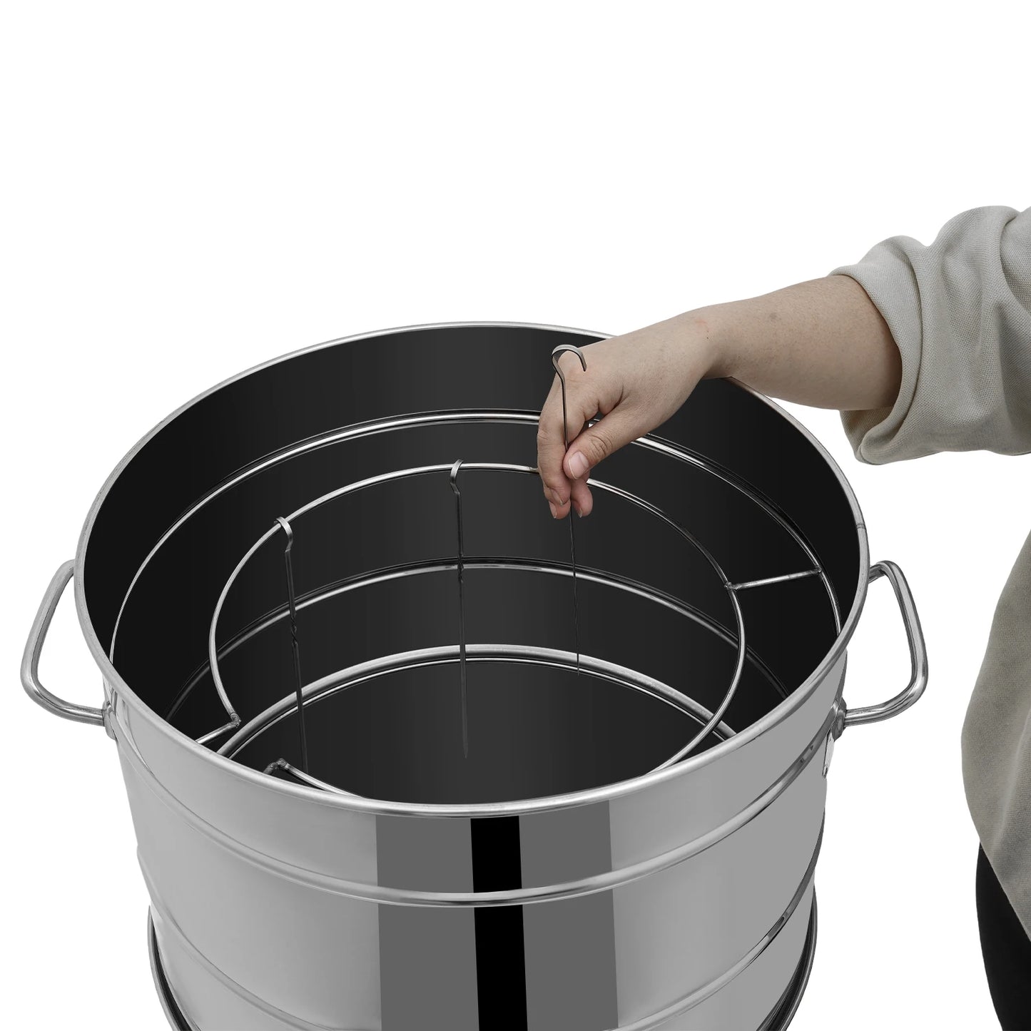 Bymaocar Stainless Portable Charcoal Grill Barrel 360 Smokeless Outdoor