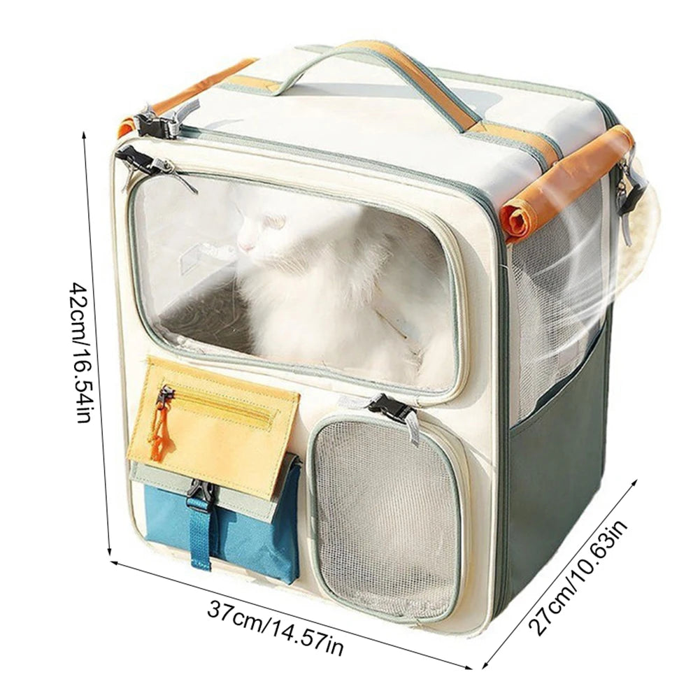 Shunmaii Pet Carrier Backpack Large Capacity Ventilated Mesh For Cats