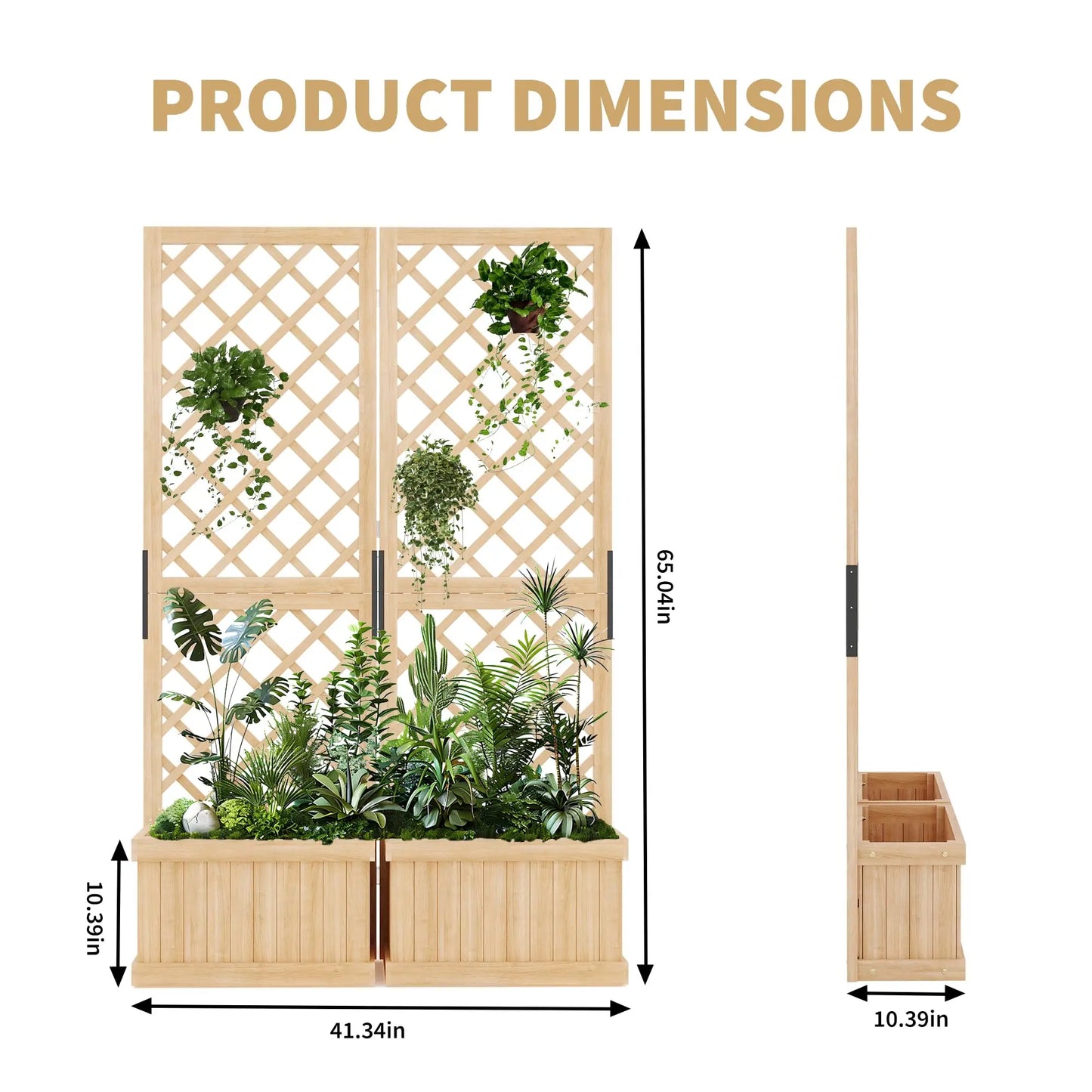 HiMISS Cedar Privacy Screen With Planter Box For Outdoor Space