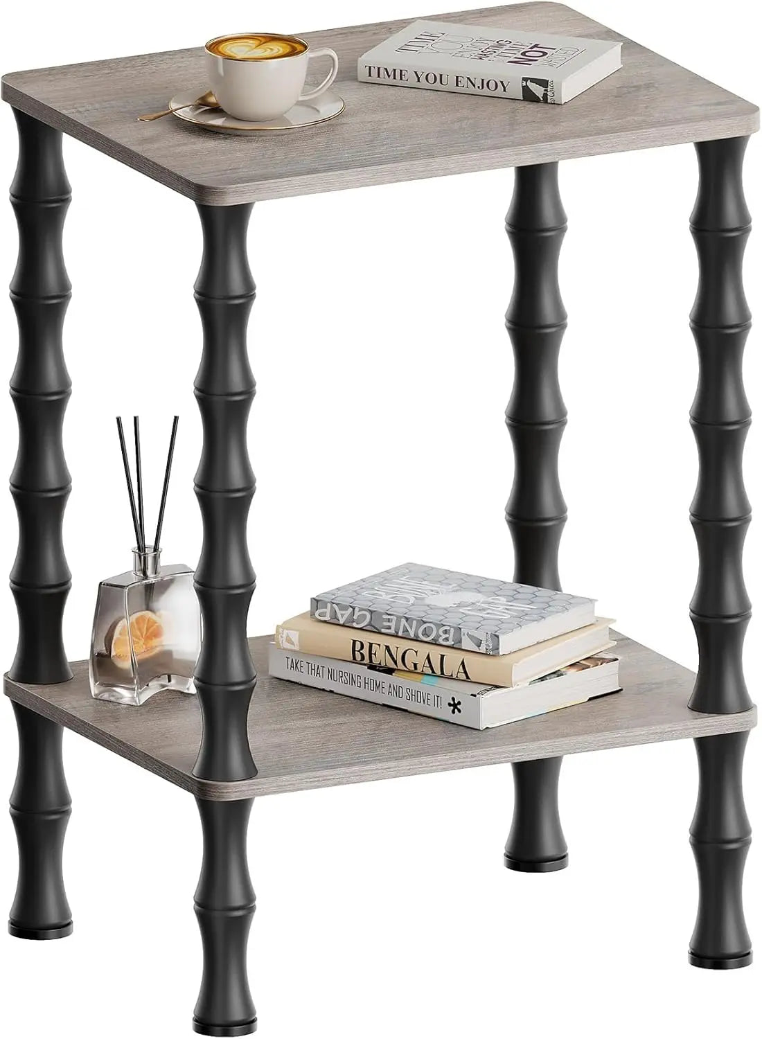 Side Table, 2-Tier End Table With Storage Shelf, Night Stand For Small Spaces, Modern Coffee Tables For Living Room, Bedr