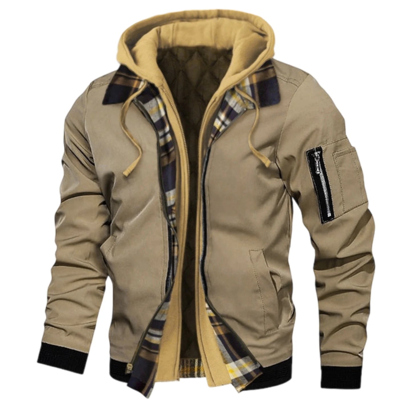 CN Guangdong Men Winter Hooded Jacket With Faux Fur Lining
