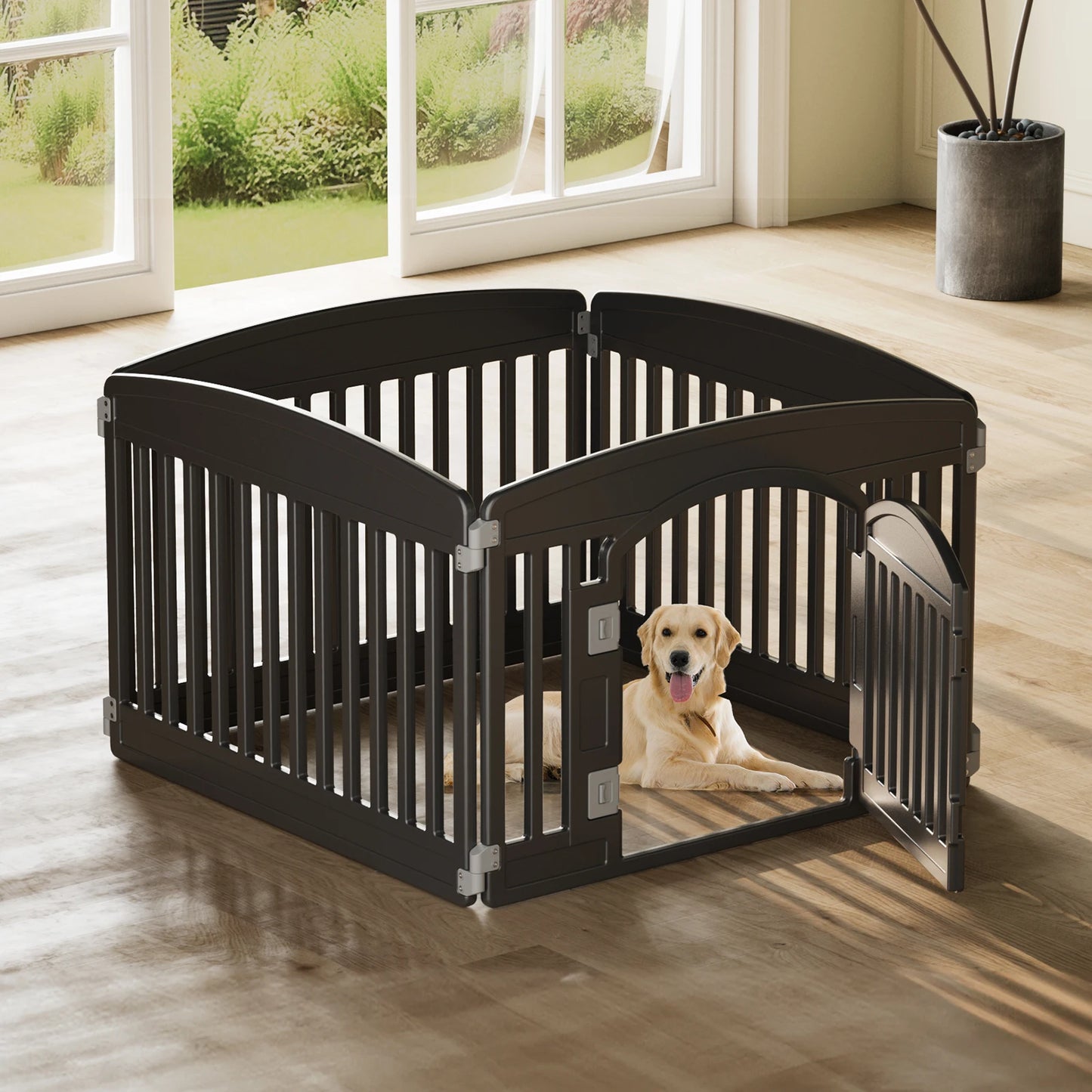 JHK Plastic Dog Playpen Portable Indoor Outdoor Fence