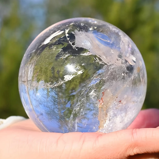 CrystalHola Large Polished Clear Quartz Crystal Sphere