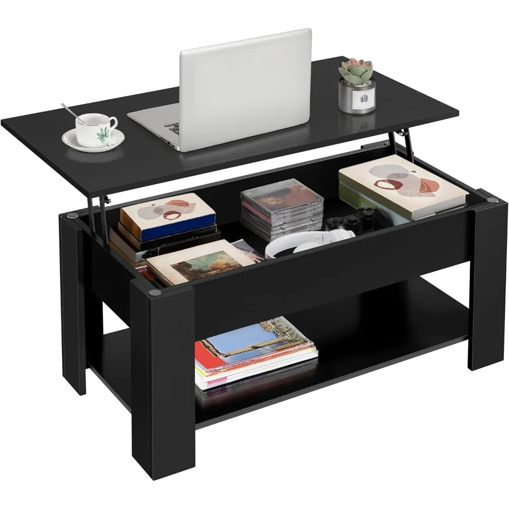 Coffee Table, 47.5in Lift top Coffee Table with Hidden Compartment and Storage Shelf, Lift Tabletop Dining Table
