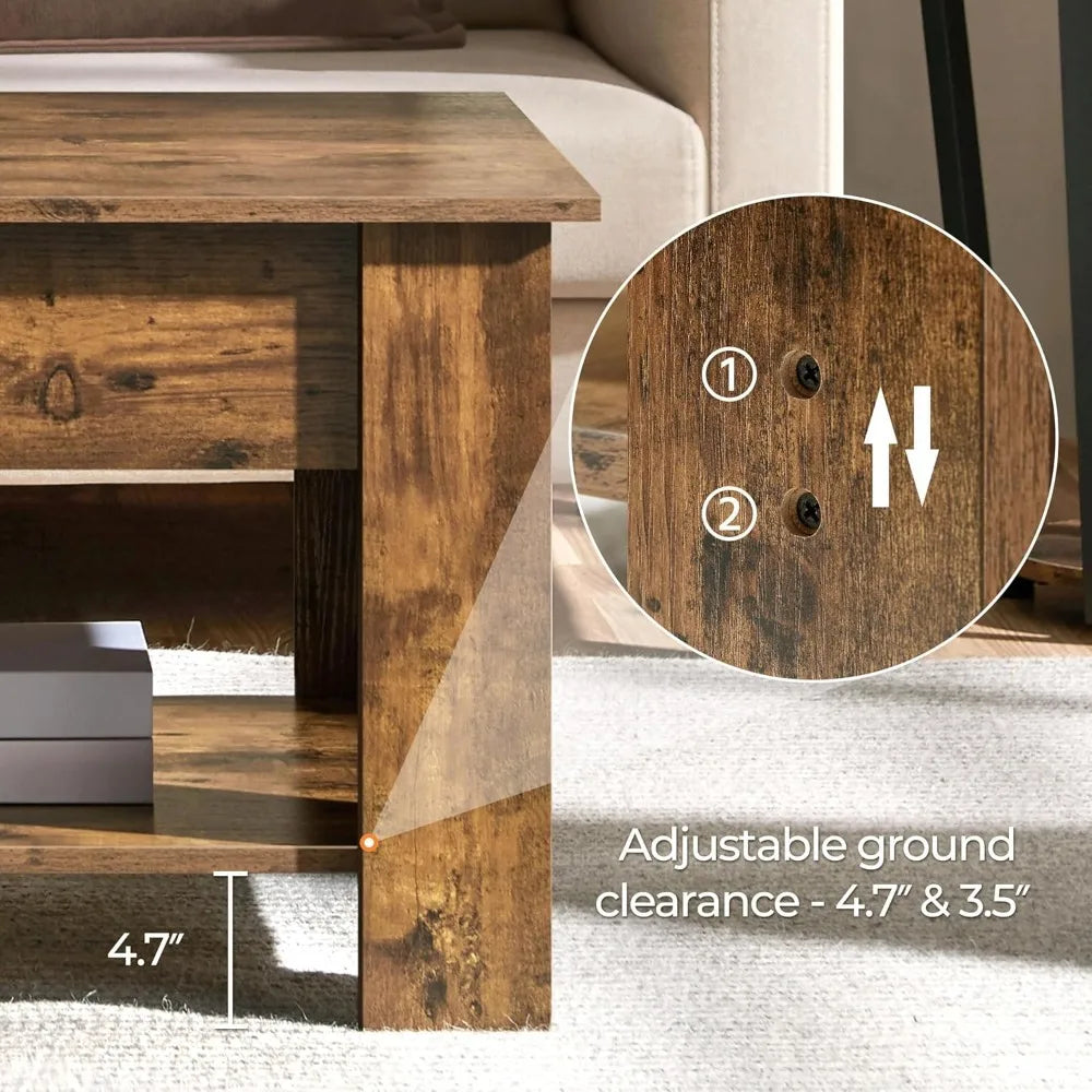 Coffee Table, 47.5in Lift top Coffee Table with Hidden Compartment and Storage Shelf, Lift Tabletop Dining Table