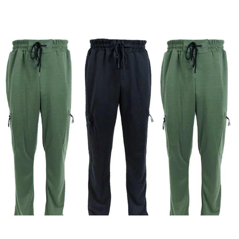 CN Zhejiang 3 Pack Men's Fleece Lined Slim Fit Jogger