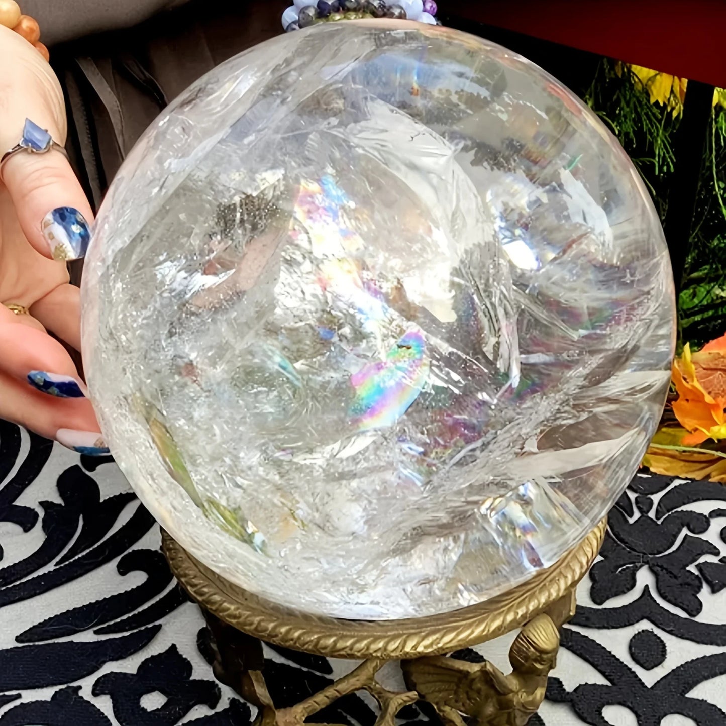 CrystalHola Large Polished Clear Quartz Crystal Sphere