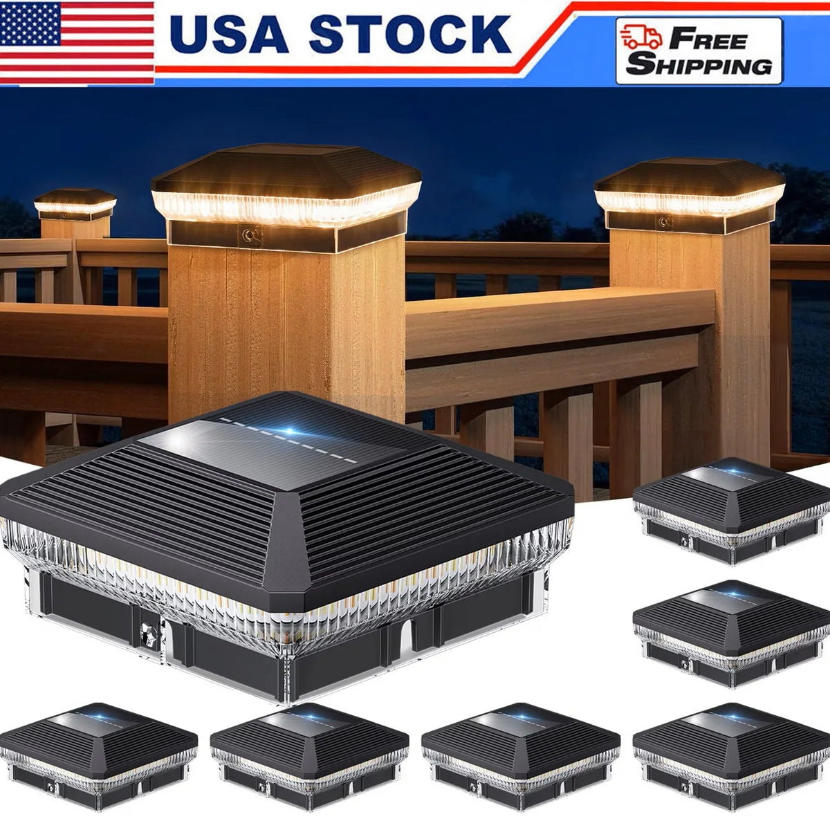 Premium Automatic Solar Post And Fence Lights Outdoor