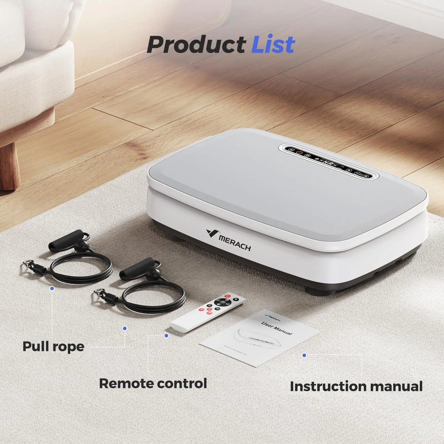 MERACH Vibration Plate Exercise Machine For Whole Body Lymphatic Drainage