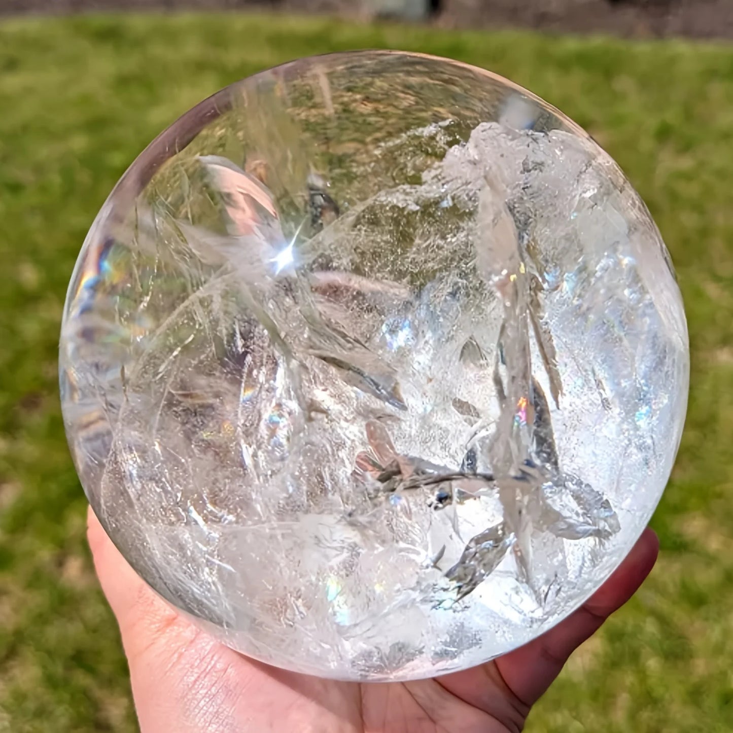 CrystalHola Large Polished Clear Quartz Crystal Sphere