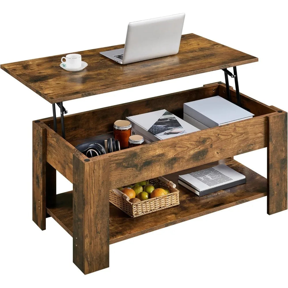 Coffee Table, 47.5in Lift top Coffee Table with Hidden Compartment and Storage Shelf, Lift Tabletop Dining Table