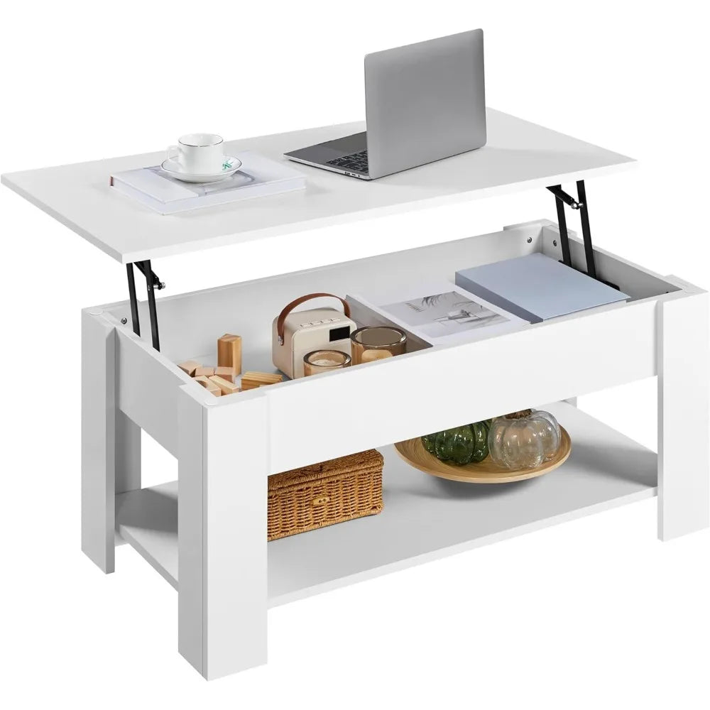 Coffee Table, 47.5in Lift top Coffee Table with Hidden Compartment and Storage Shelf, Lift Tabletop Dining Table