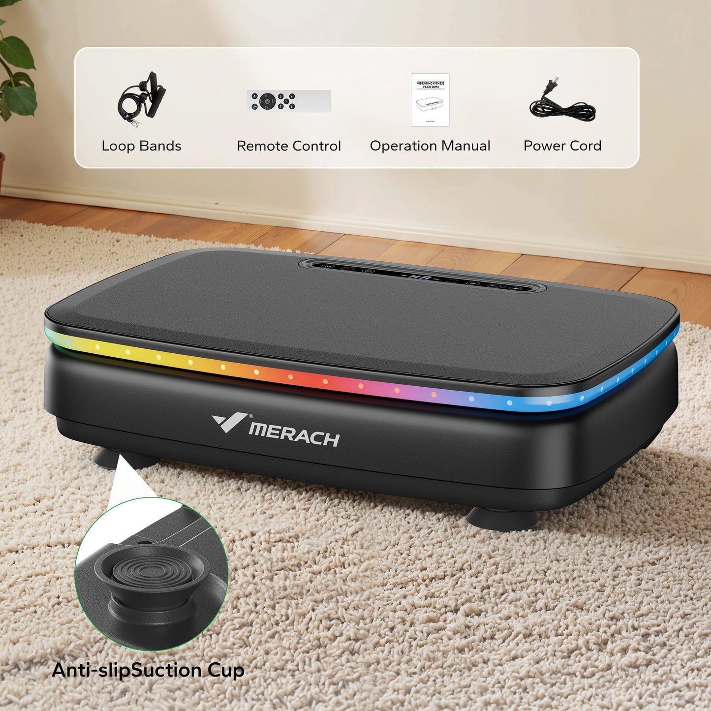 MERACH Vibration Plate Exercise Machine For Whole Body Lymphatic Drainage