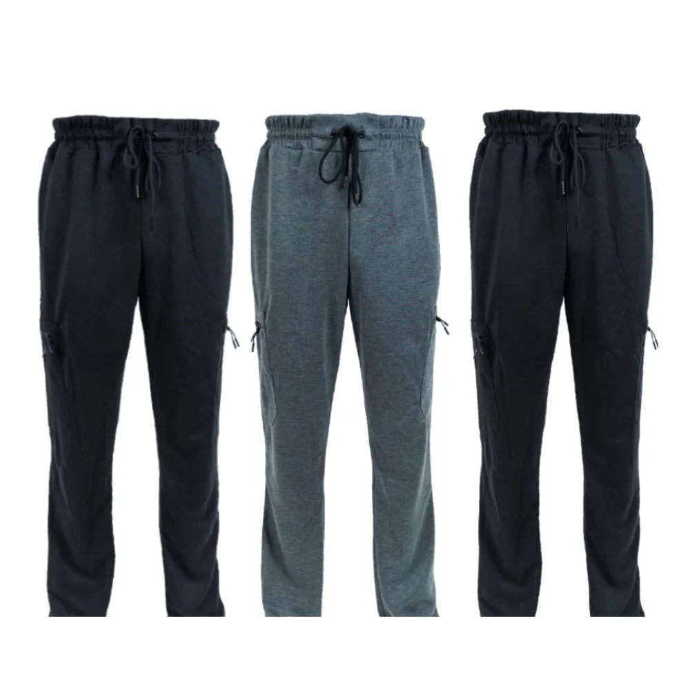 CN Zhejiang 3 Pack Men's Fleece Lined Slim Fit Jogger
