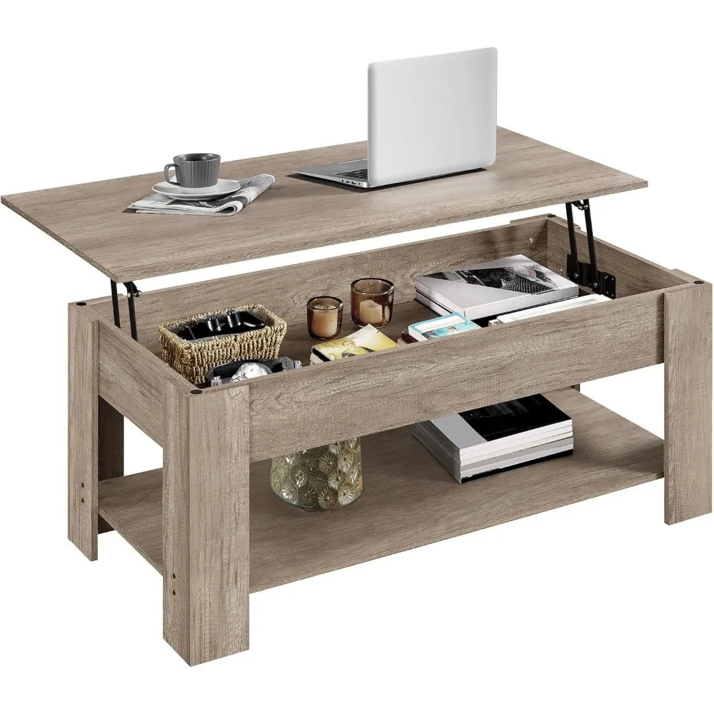 Coffee Table, 47.5in Lift top Coffee Table with Hidden Compartment and Storage Shelf, Lift Tabletop Dining Table