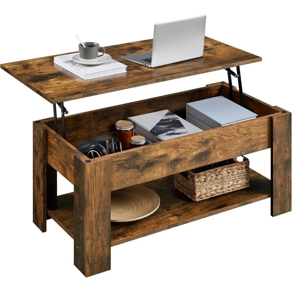 Coffee Table, 47.5in Lift top Coffee Table with Hidden Compartment and Storage Shelf, Lift Tabletop Dining Table