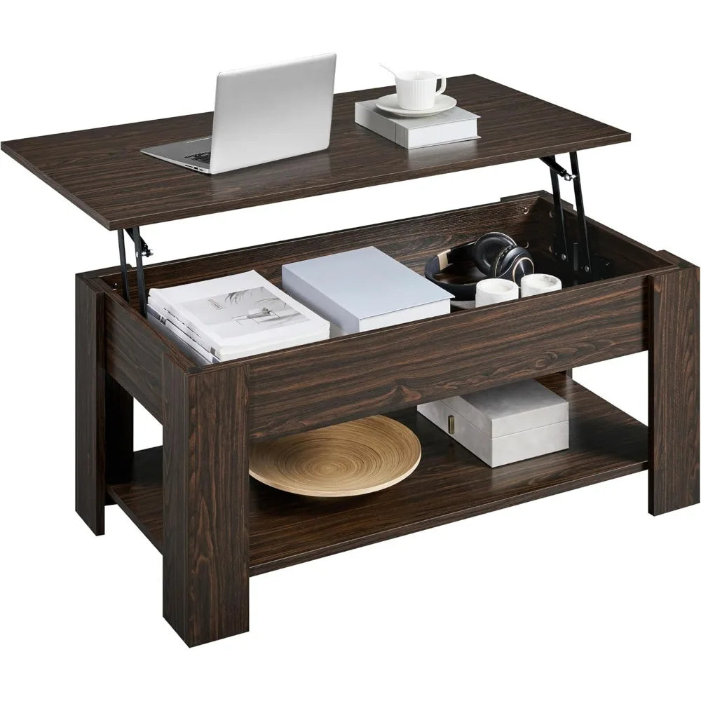 Coffee Table, 47.5in Lift top Coffee Table with Hidden Compartment and Storage Shelf, Lift Tabletop Dining Table
