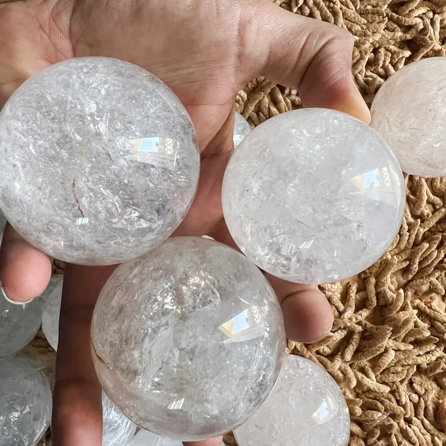 CrystalHola Large Polished Clear Quartz Crystal Sphere