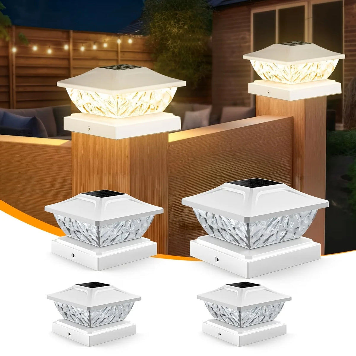 KPSTEK Solar Waterproof Outdoor Gate Fence Pillar LED Garden Lamp
