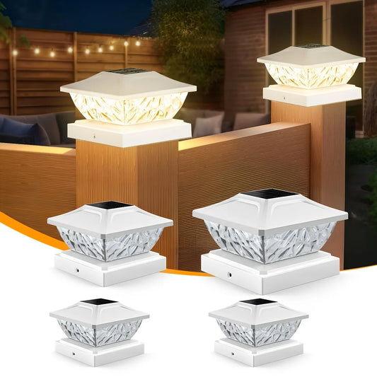 KPSTEK Solar Waterproof Outdoor Gate Fence Pillar LED Garden Lamp