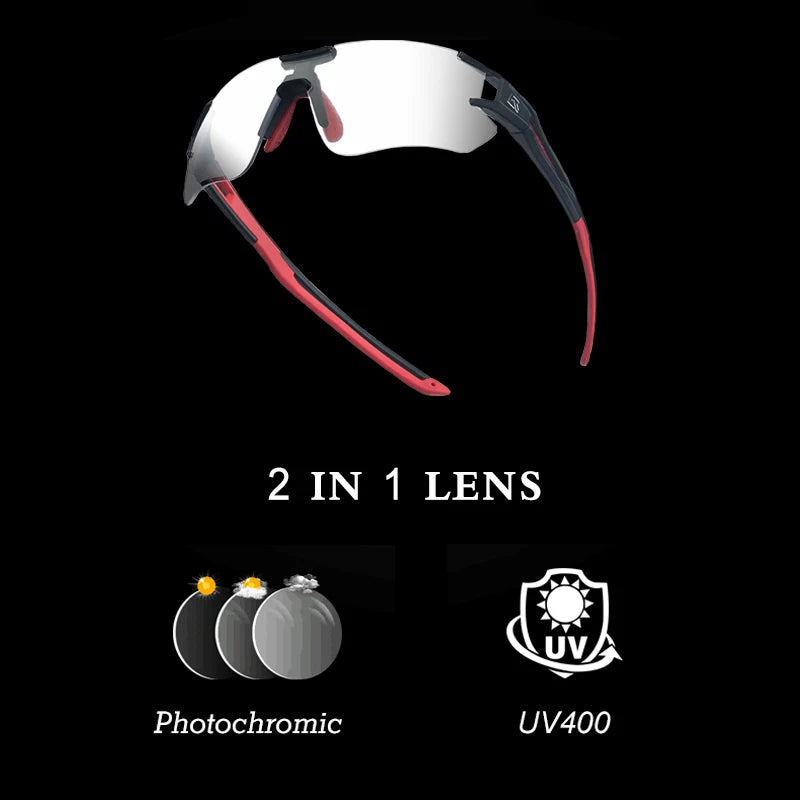 ROCKBROS Photochromic Cycling Sunglasses UV400 for Outdoor Sports