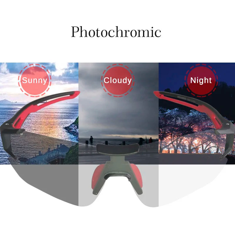 ROCKBROS Photochromic Cycling Sunglasses UV400 for Outdoor Sports