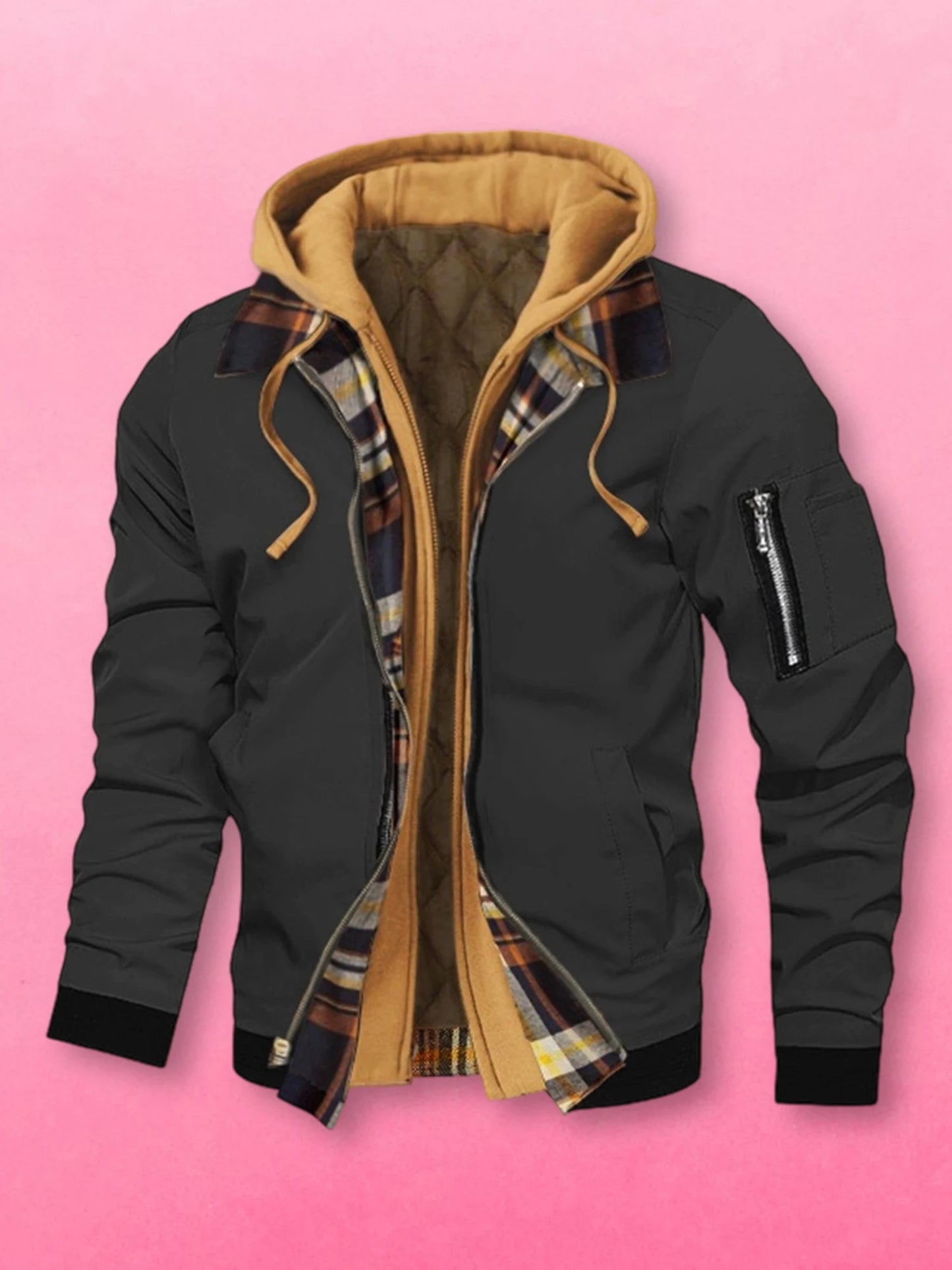 CN Guangdong Men Winter Hooded Jacket With Faux Fur Lining