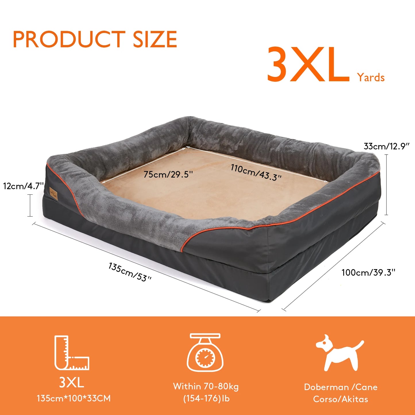 BINGOPAW Anti Allergy Dog Bed With Waterproof Removable Cover