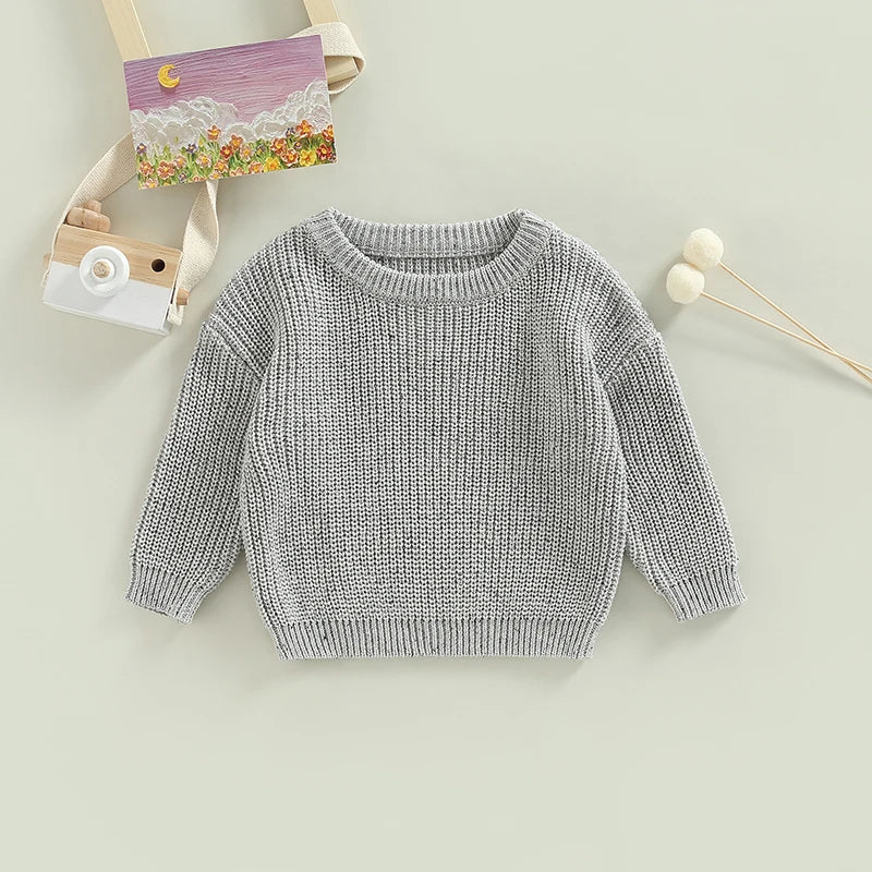 Children s Unisex Fall Sweater Vibrant Polka Dots Design with Long Sleeves and Round Neckline for Boys and Girls