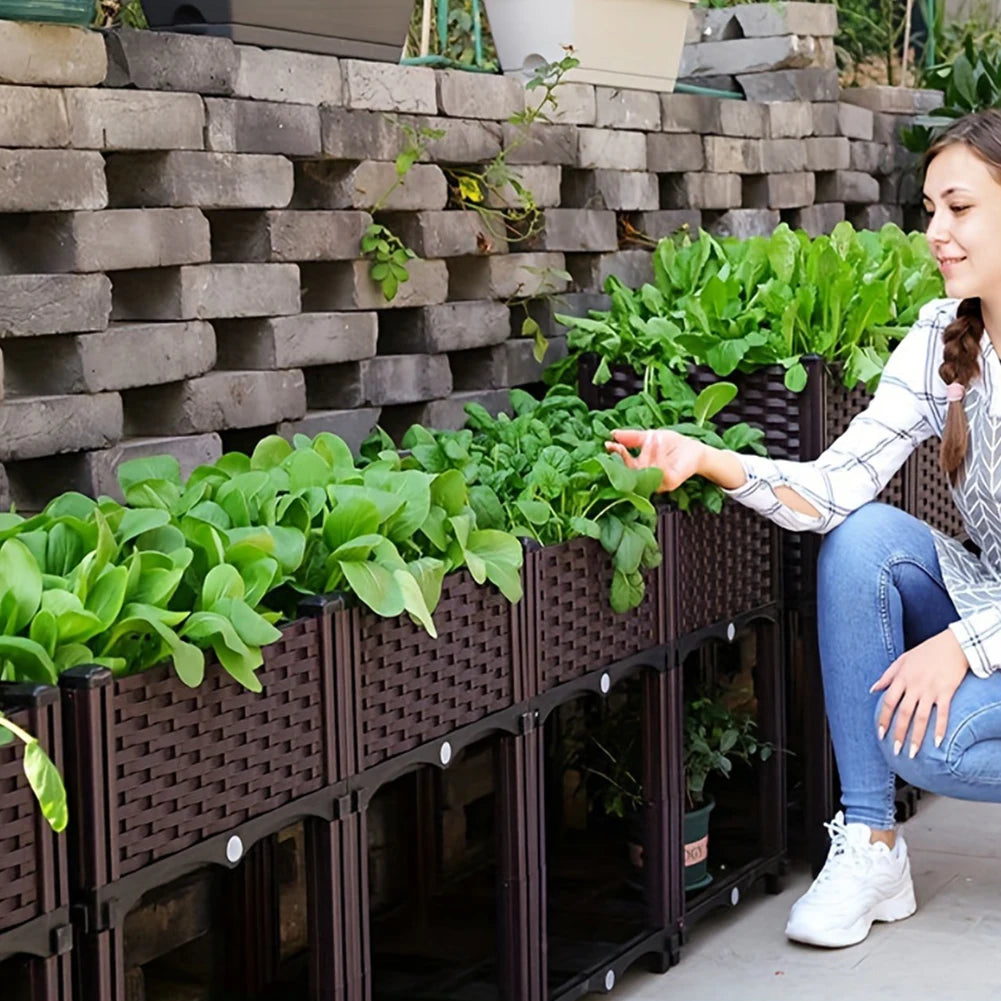 Plastic Raised Garden Bed With Legs Planter Indoor Outdoor