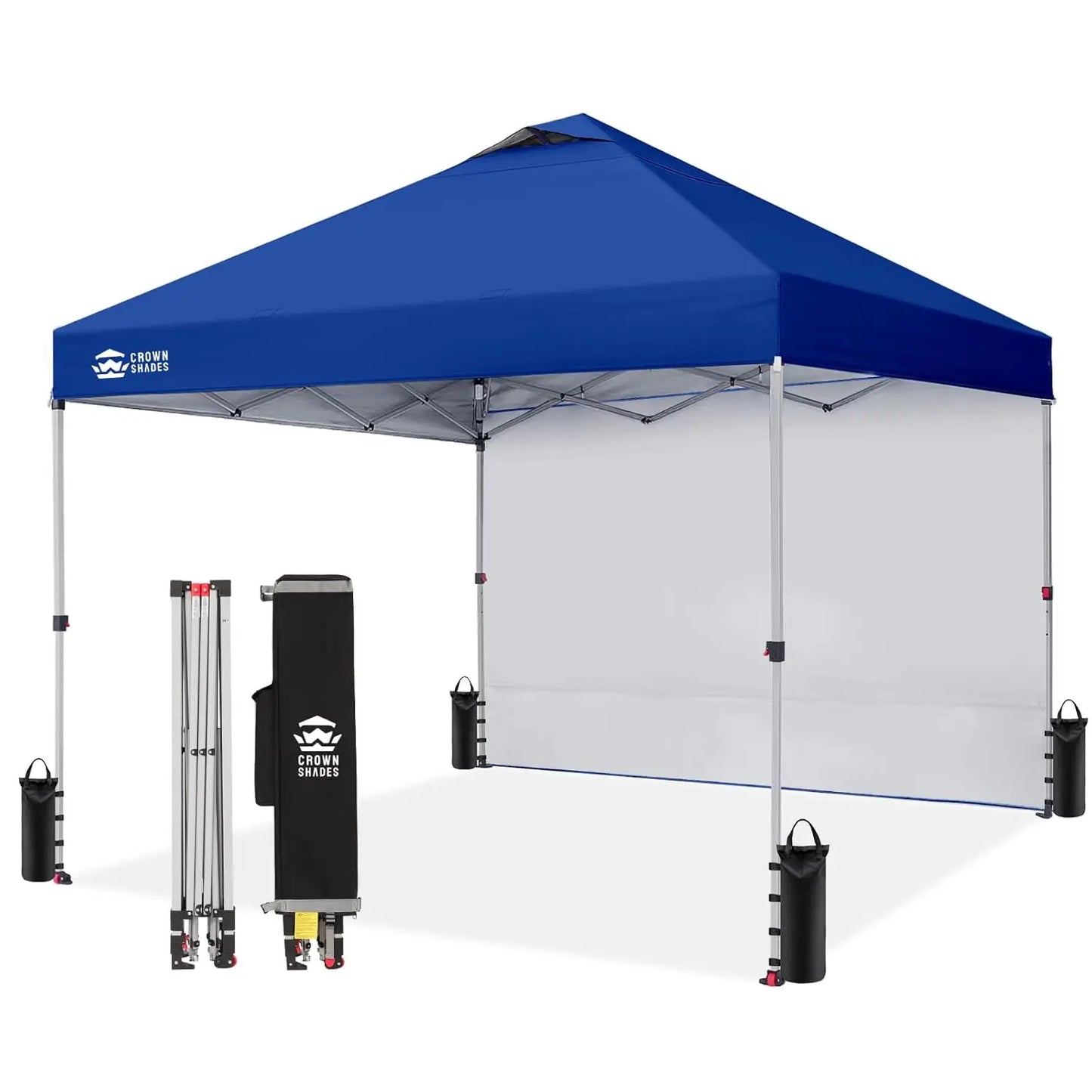 10x10 Ft Pop-up Awning with One Side Wall - One-click Setup Beach Tent - Outdoor Awning for Events and Parties, Customizable.