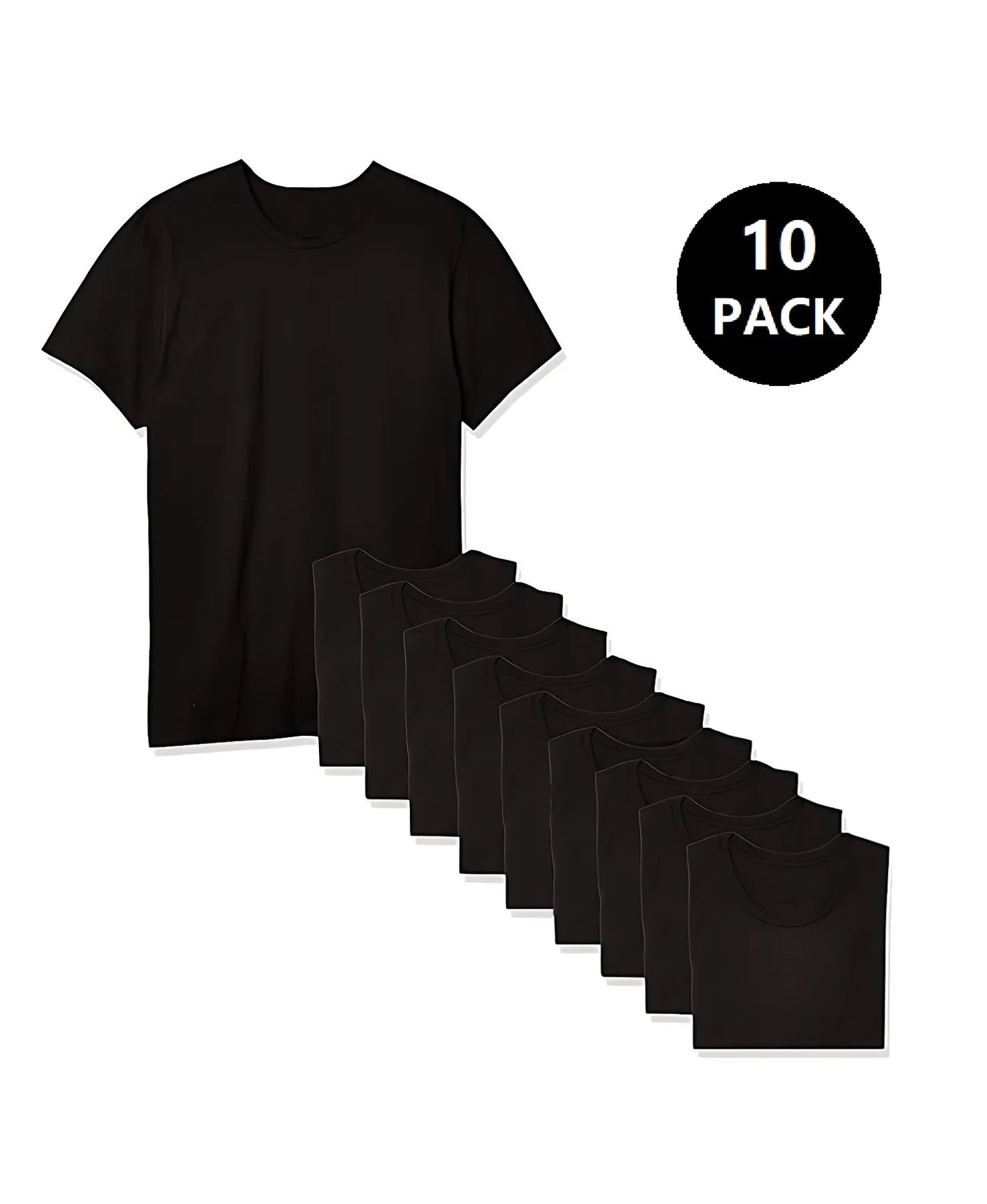 Mens Classic Cotton Blend Crew Neck T Shirts Short Sleeve