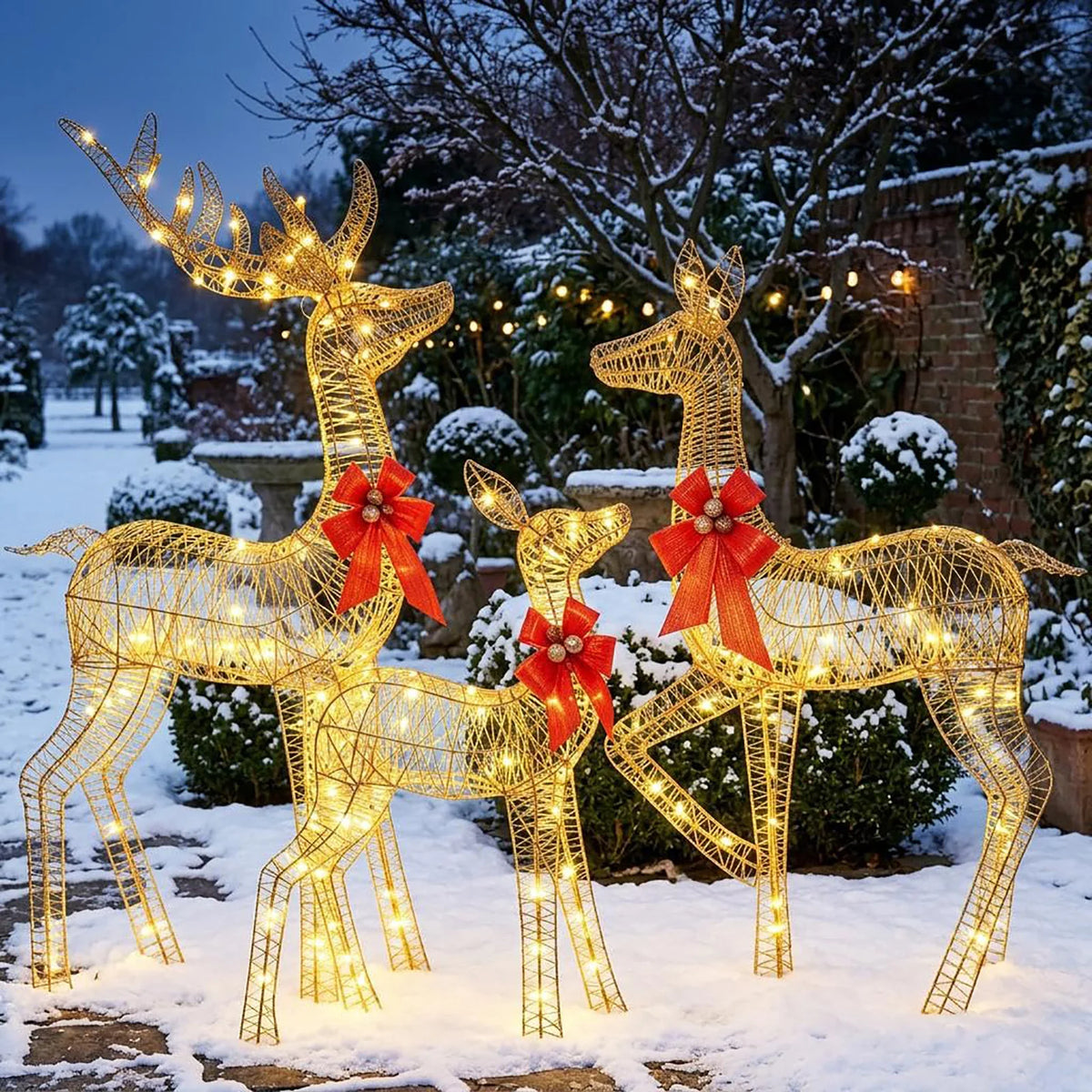 HiMISS Christmas Deer Family Outdoor Led Yard Garden Decor